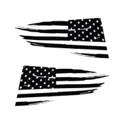 2014-2019 Corvette Quarter Window Flag Decal - Gloss Black - Distressed USA Flag - CA-77248-Corvette-Store-Online