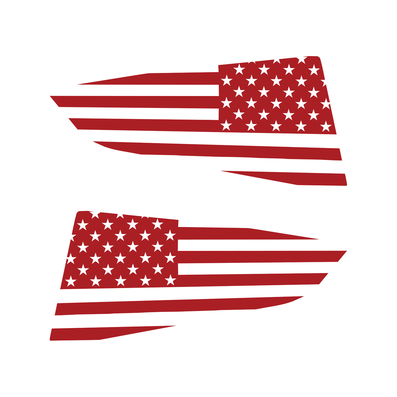 2014-2019 Corvette Quarter Window Flag Decal - Gloss Red - Standard USA Flag - CA-77249-Corvette-Store-Online