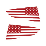 2014-2019 Corvette Quarter Window Flag Decal - Gloss Red - Standard USA Flag - CA-77249-Corvette-Store-Online