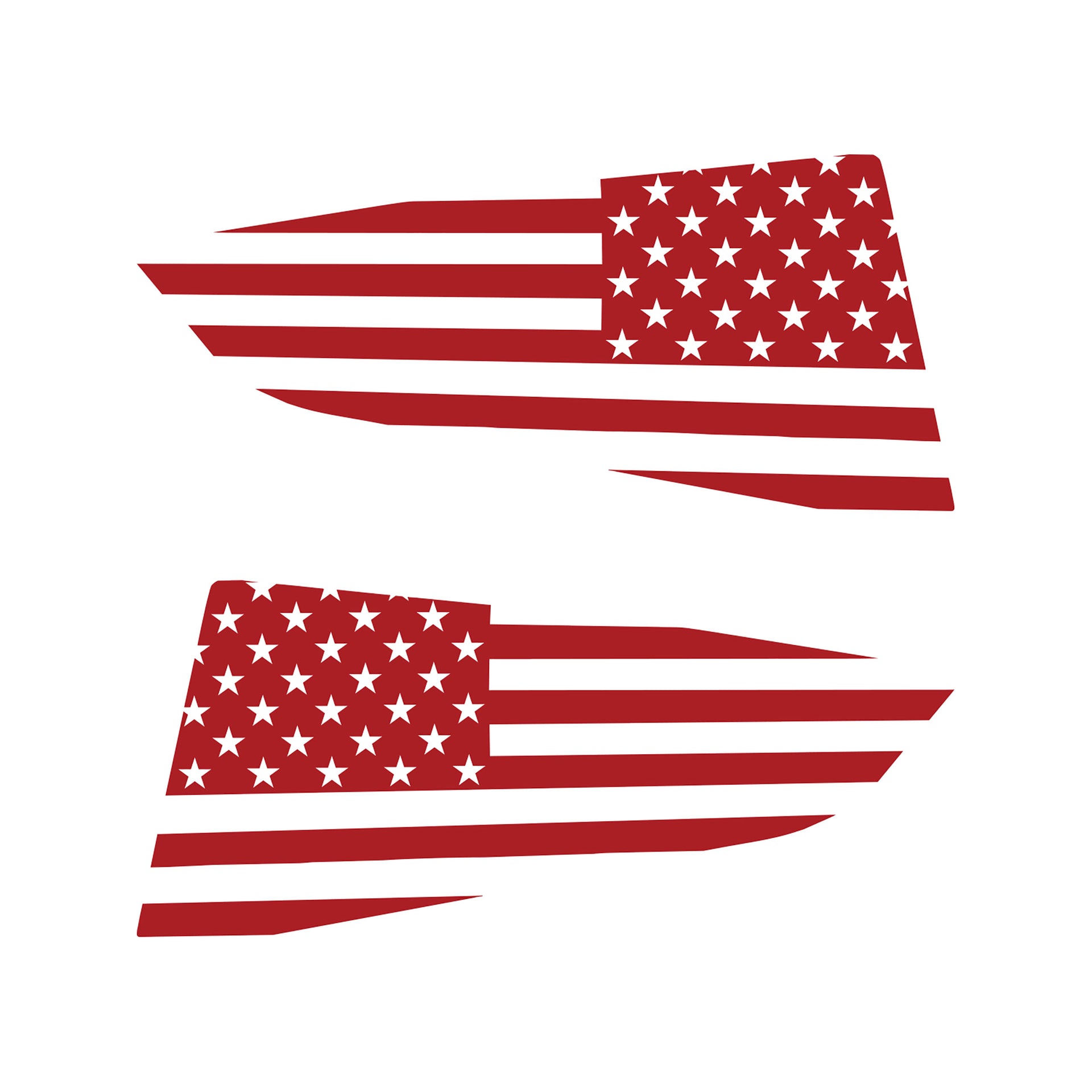 2014-2019 Corvette Quarter Window Flag Decal - Gloss Red - Standard USA Flag - CA-77249-Corvette-Store-Online