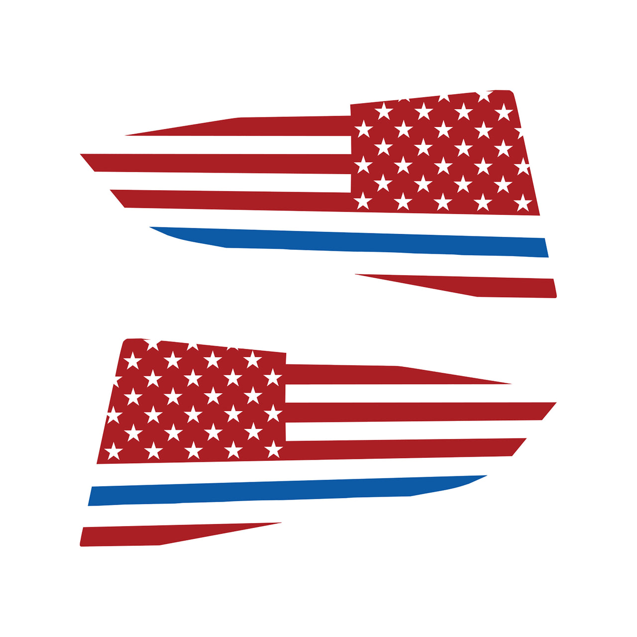 2014-2019 Corvette Quarter Window Flag Decal - Gloss Red - Standard USA Flag W/Blue Stripe - CA-77250-Corvette-Store-Online