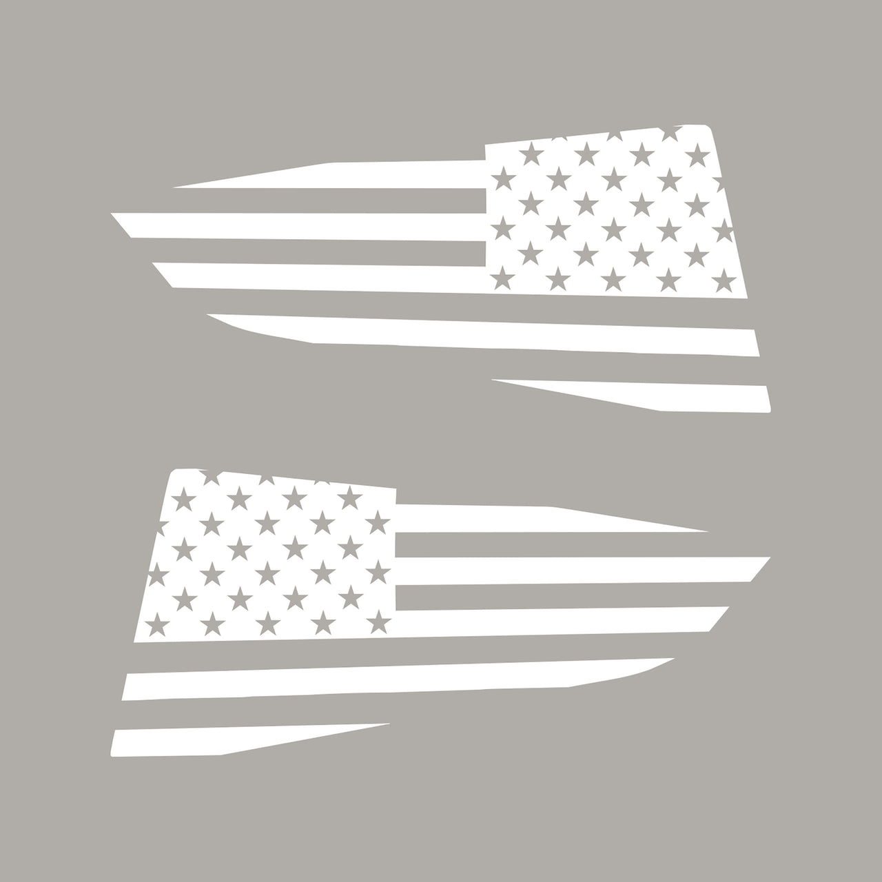 2014-2019 Corvette Quarter Window Flag Decal - Gloss White - Standard USA Flag - CA-77251-Corvette-Store-Online