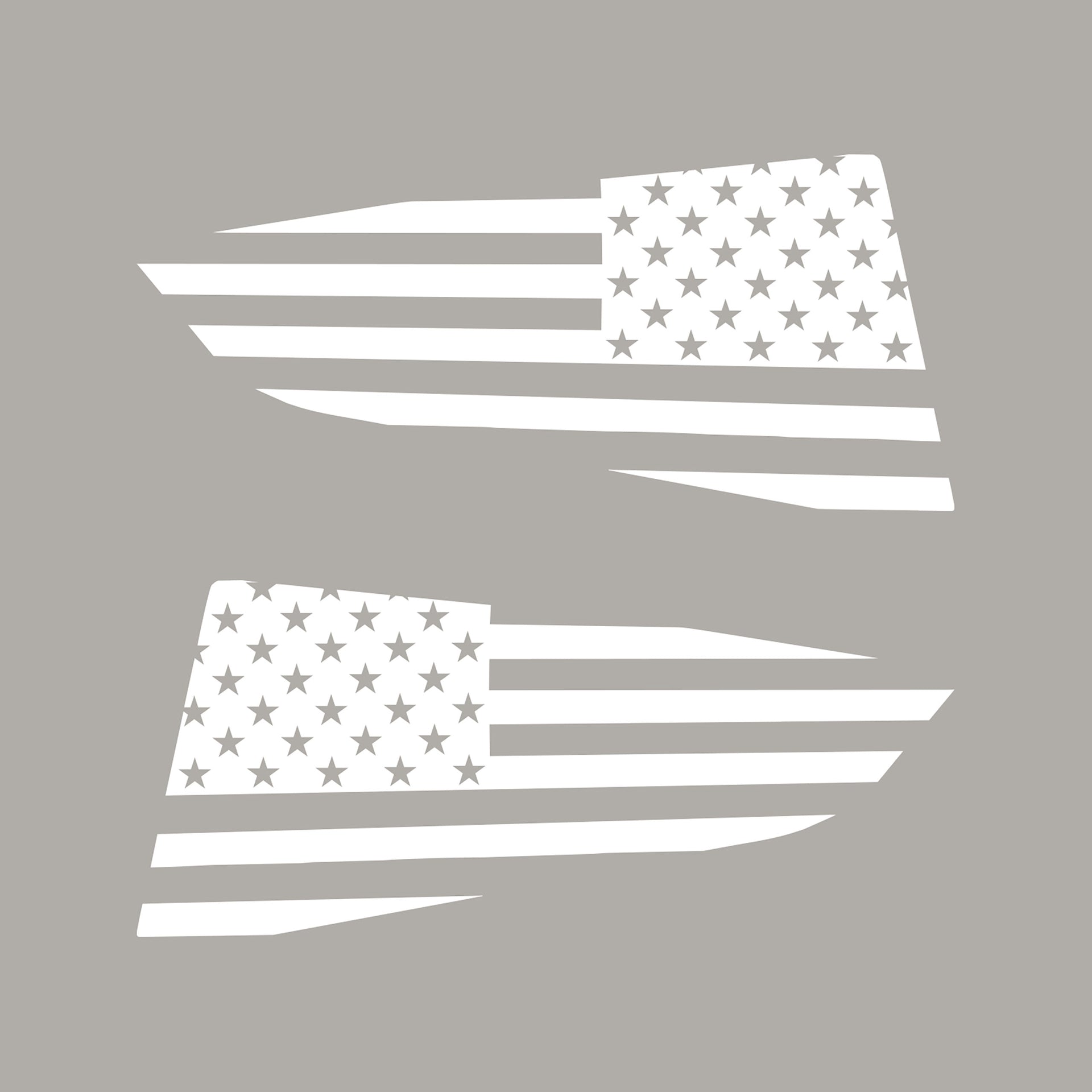 2014-2019 Corvette Quarter Window Flag Decal - Gloss White - Standard USA Flag - CA-77251-Corvette-Store-Online