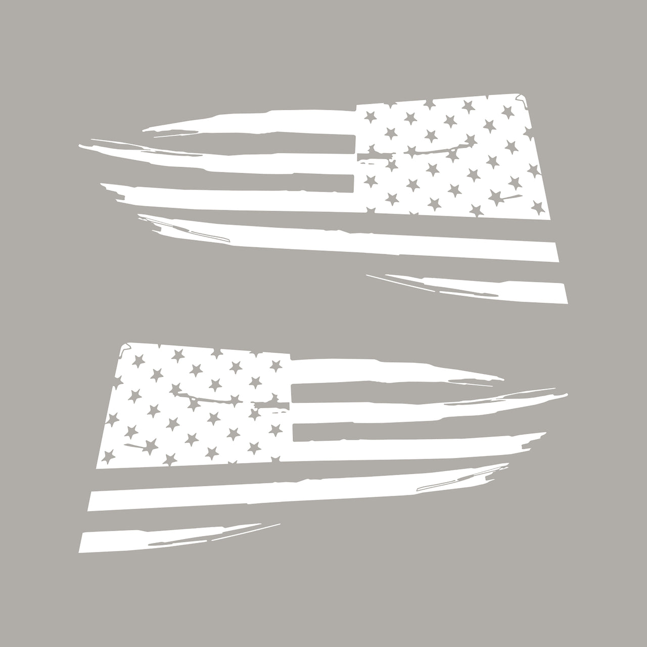 2014-2019 Corvette Quarter Window Flag Decal - Gloss White - Distressed USA Flag - CA-77252-Corvette-Store-Online