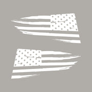 2014-2019 Corvette Quarter Window Flag Decal - Gloss White - Distressed USA Flag - CA-77252-Corvette-Store-Online