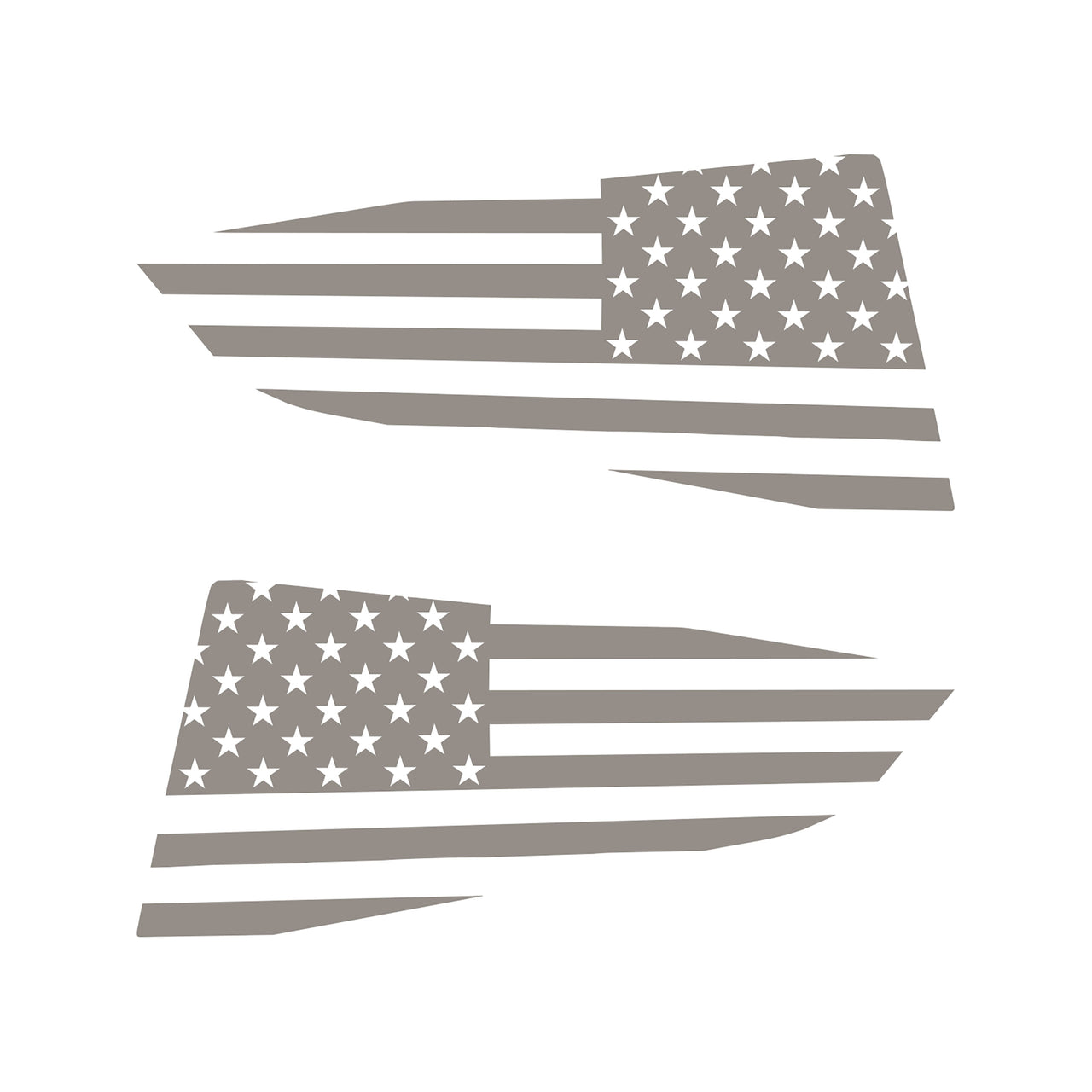 2014-2019 Corvette Quarter Window Flag Decal - Gloss Silver - Standard USA Flag - CA-77253-Corvette-Store-Online