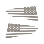 2014-2019 Corvette Quarter Window Flag Decal - Gloss Silver - Standard USA Flag - CA-77253-Corvette-Store-Online