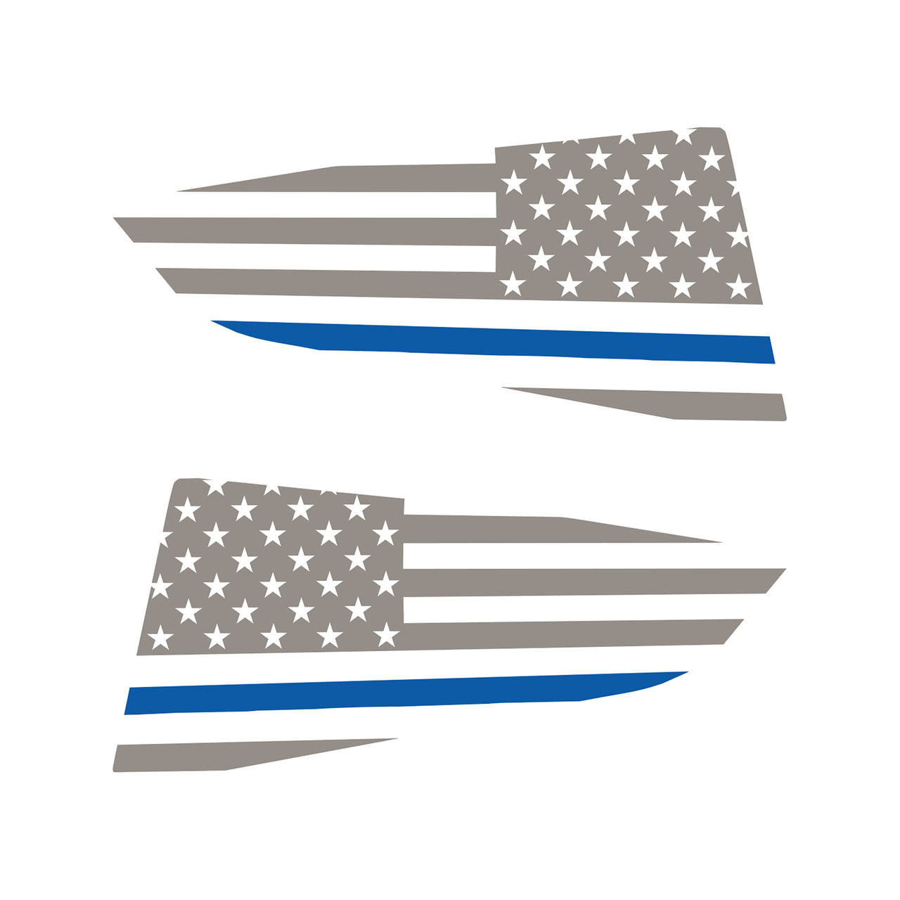 2014-2019 Corvette Quarter Window Flag Decal - Gloss Silver - Std USA Flag W/Blue Stripe - CA-77254-Corvette-Store-Online
