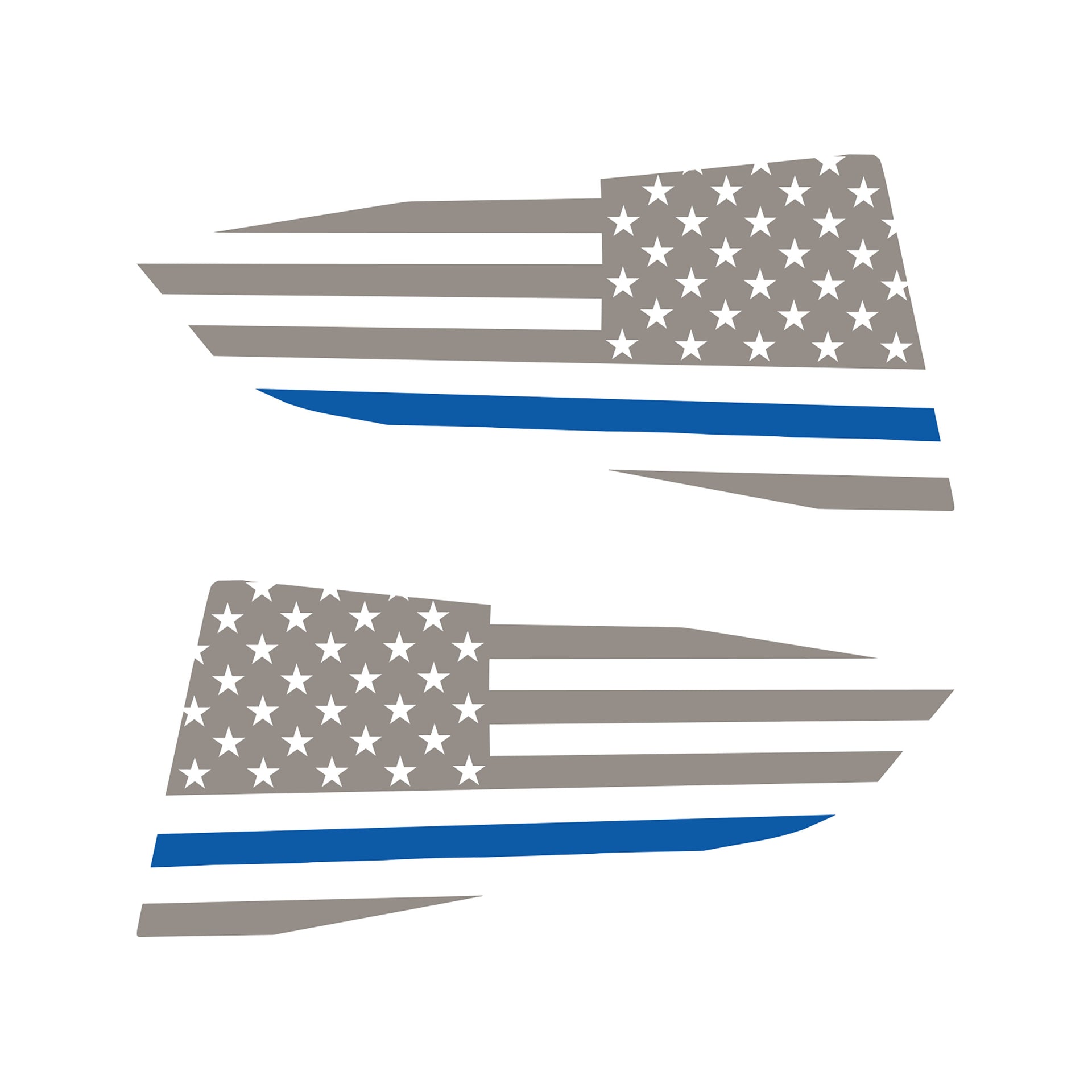 2014-2019 Corvette Quarter Window Flag Decal - Gloss Silver - Std USA Flag W/Blue Stripe - CA-77254-Corvette-Store-Online