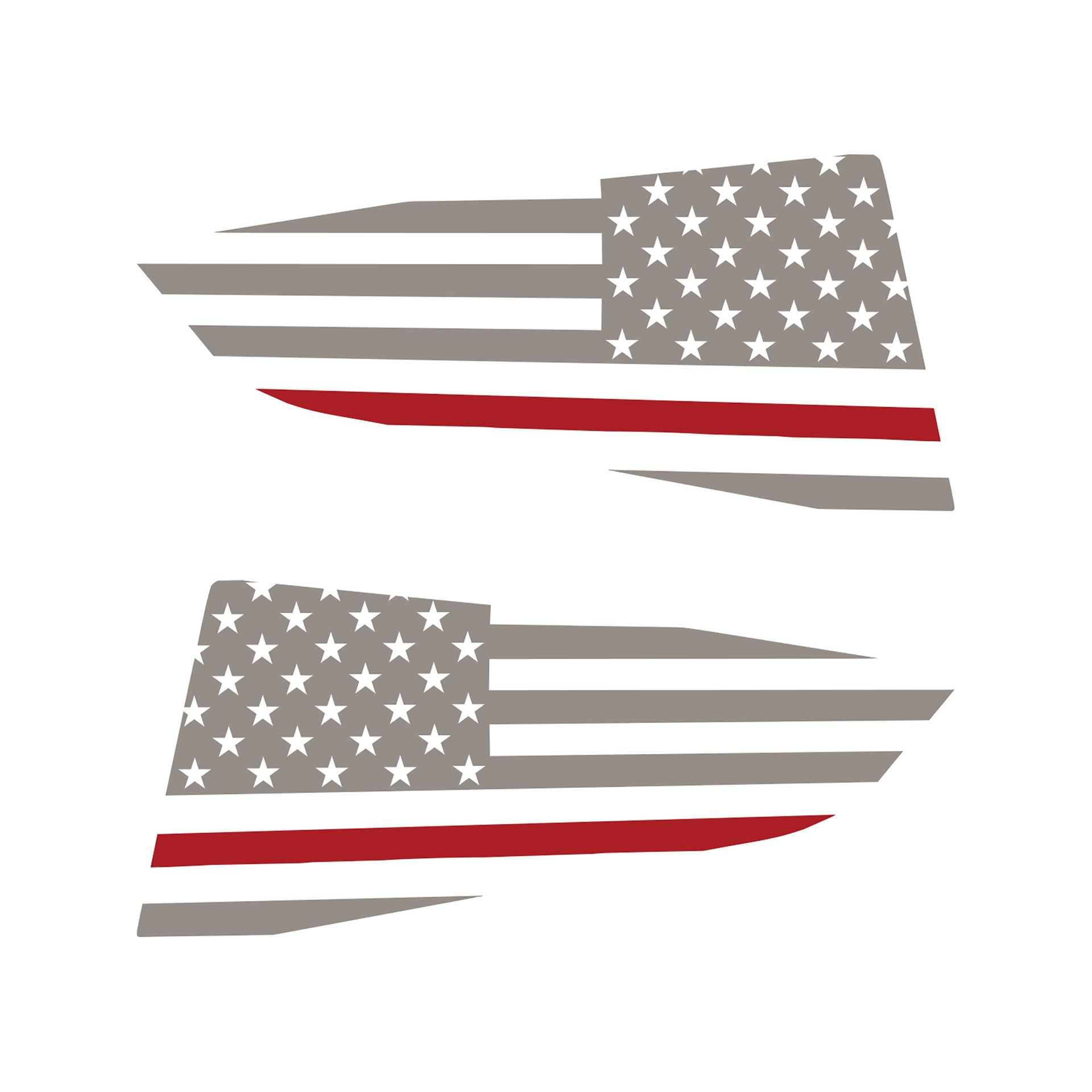 2014-2019 Corvette Quarter Window Flag Decal - Gloss Silver - Std USA Flag W/Red Stripe - CA-77255-Corvette-Store-Online