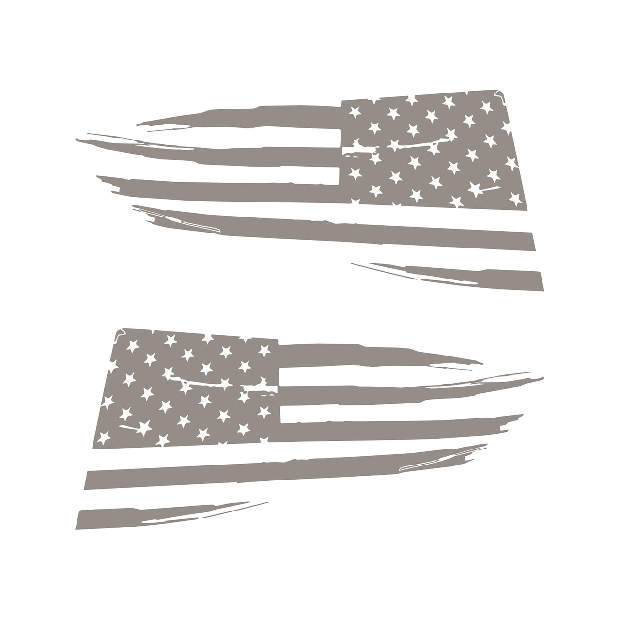 2014-2019 Corvette Quarter Window Flag Decal - Gloss Silver - Distressed USA Flag - CA-77256-Corvette-Store-Online