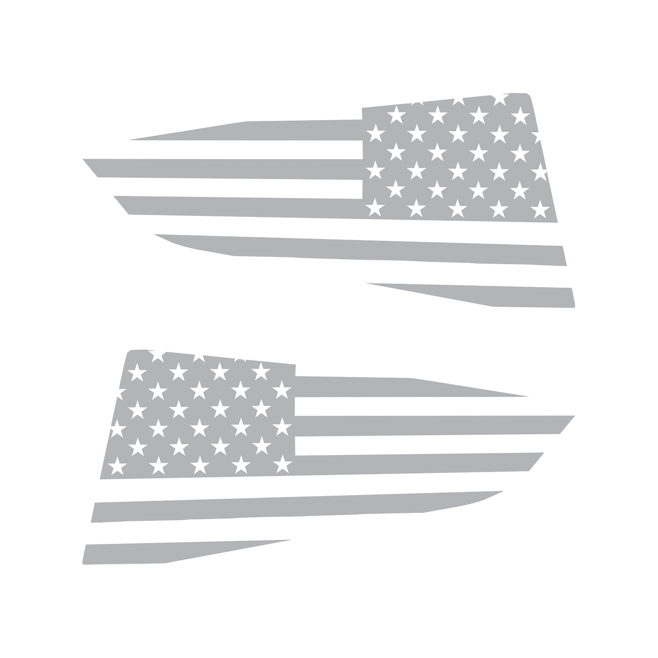 2014-2019 Corvette Quarter Window Flag Decal - Gloss Gray - Standard USA Flag - CA-77257-Corvette-Store-Online