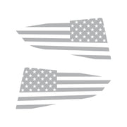 2014-2019 Corvette Quarter Window Flag Decal - Gloss Gray - Standard USA Flag - CA-77257-Corvette-Store-Online