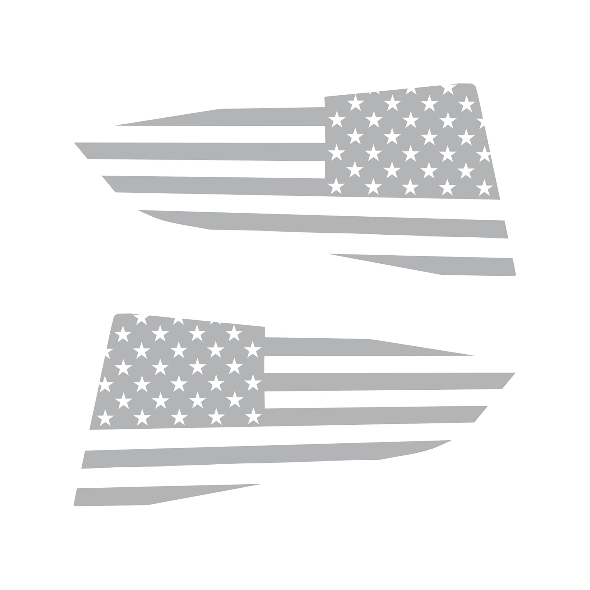 2014-2019 Corvette Quarter Window Flag Decal - Gloss Gray - Standard USA Flag - CA-77257-Corvette-Store-Online