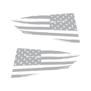 2014-2019 Corvette Quarter Window Flag Decal - Gloss Gray - Distressed USA Flag - CA-77258-Corvette-Store-Online