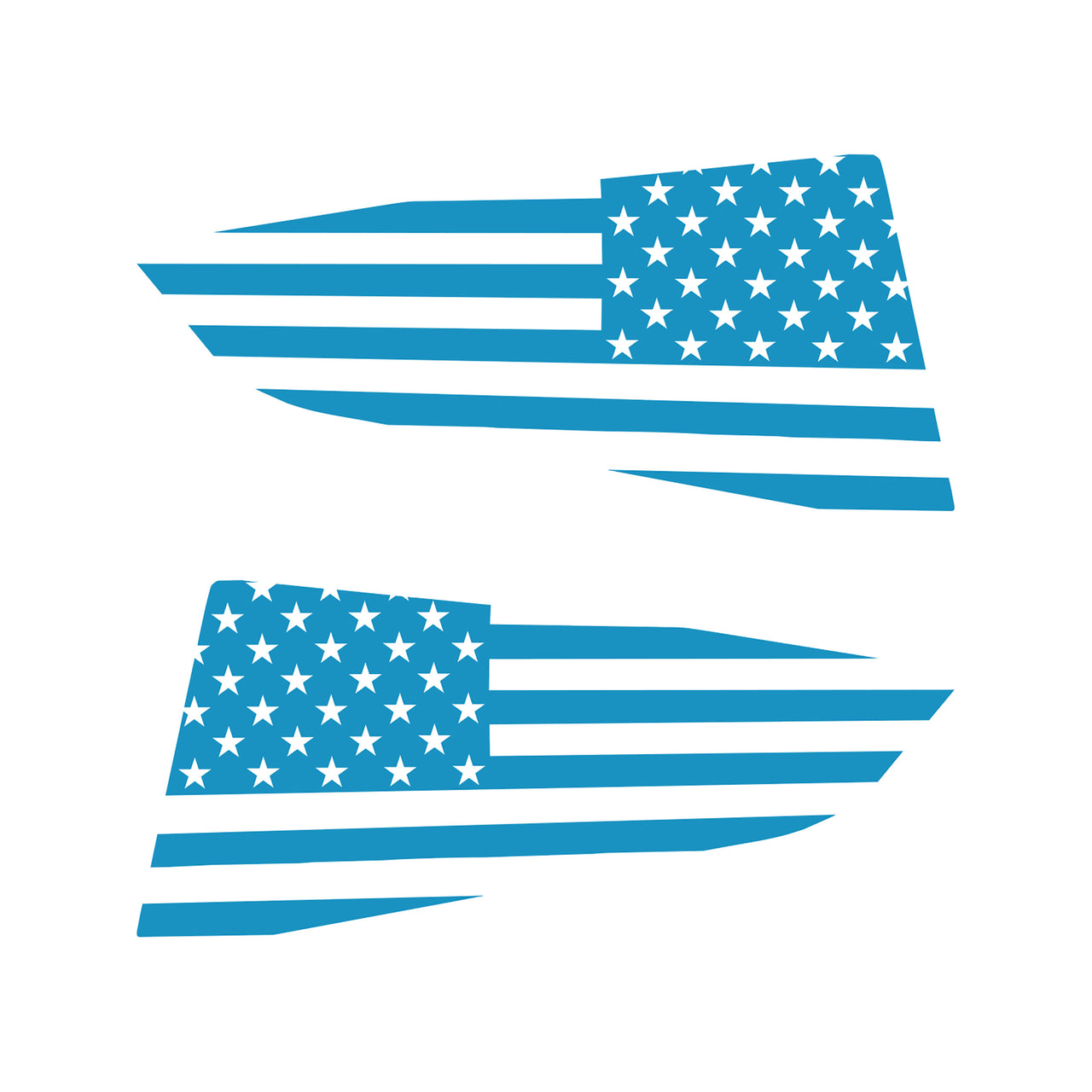 2014-2019 Corvette Quarter Window Flag Decal - Gloss Tension Blue - Standard USA Flag - CA-77259-Corvette-Store-Online