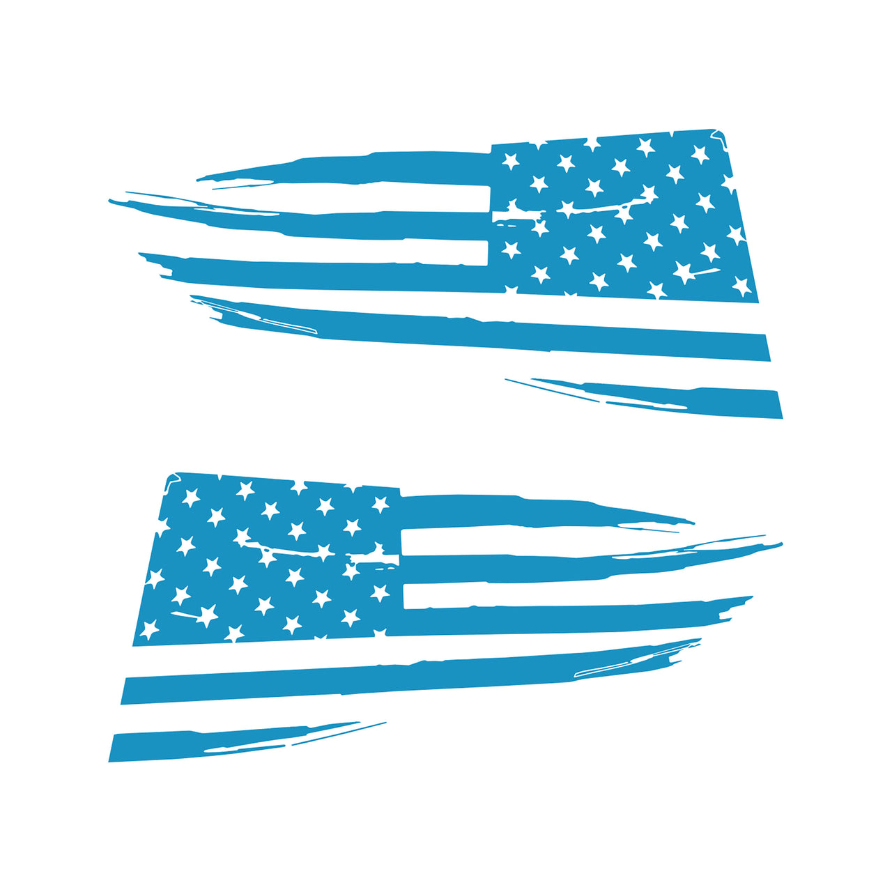 2014-2019 Corvette Quarter Window Flag Decal - Gloss Tension Blue - Distressed USA Flag - CA-77260-Corvette-Store-Online