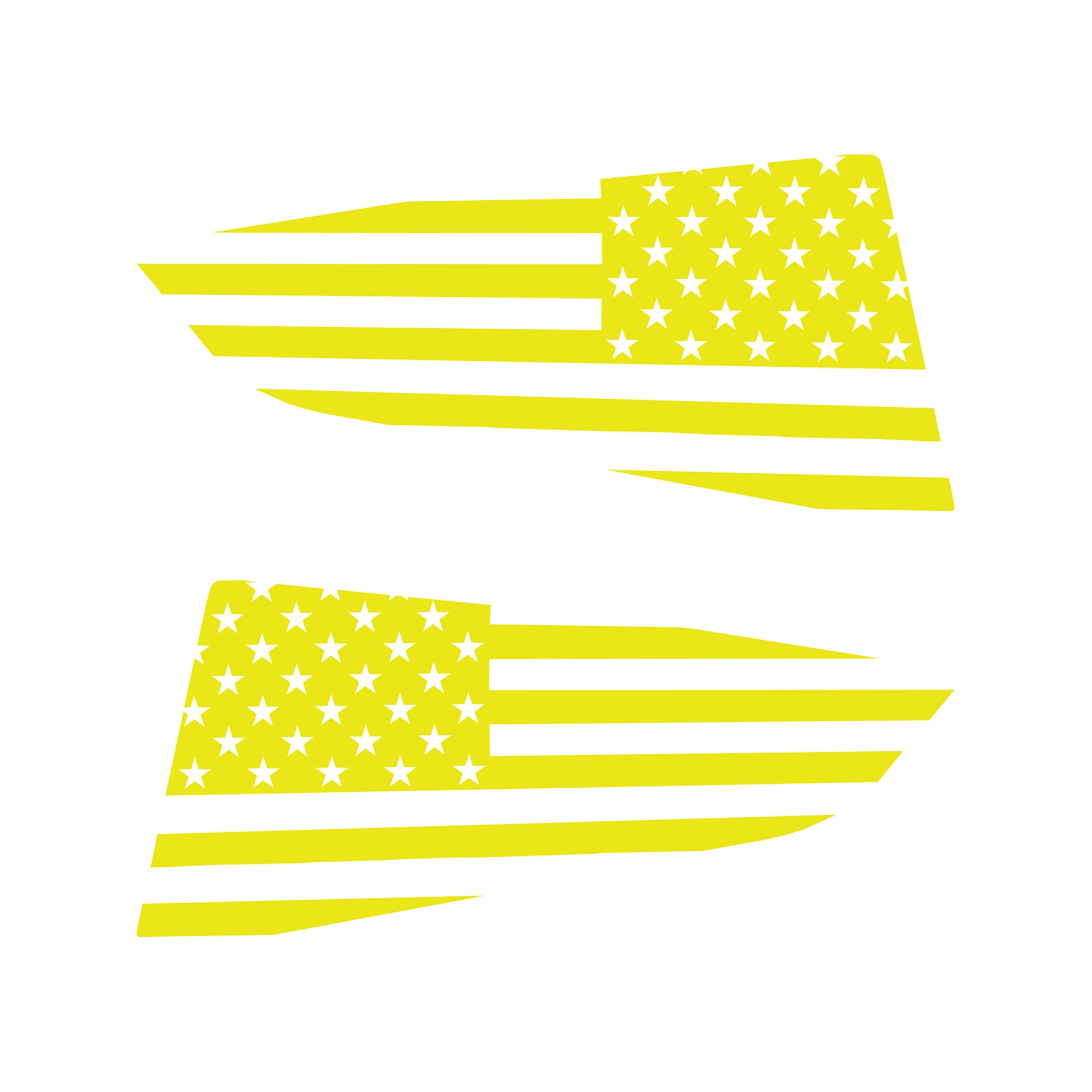 2014-2019 Corvette Quarter Window Flag Decal - Gloss Yellow - Standard USA Flag - CA-77261-Corvette-Store-Online