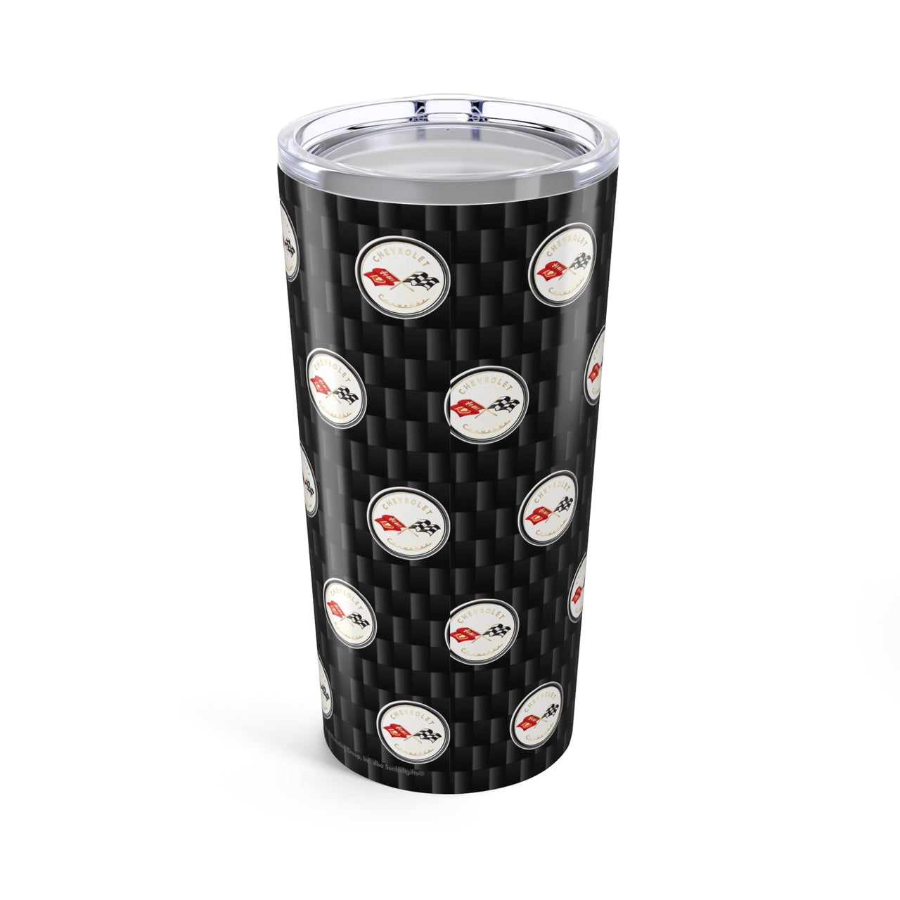 Corvette C1 Logo Repeat Pattern Carbon Tumbler 20oz