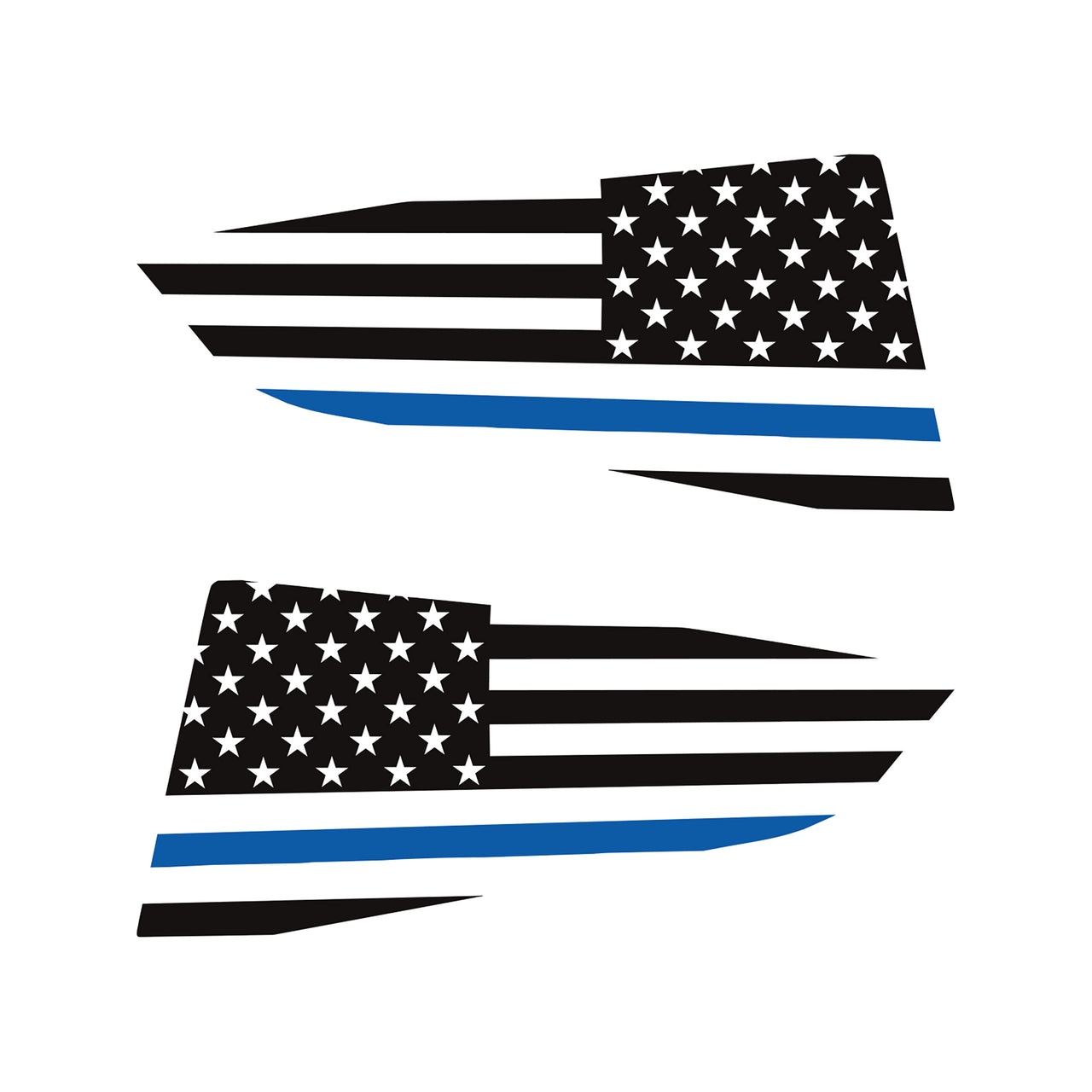 2014-2019 Corvette Quarter Window Flag Decal - Matte Black - Std USA Flag W/Blue Stripe - CA-77263-Corvette-Store-Online
