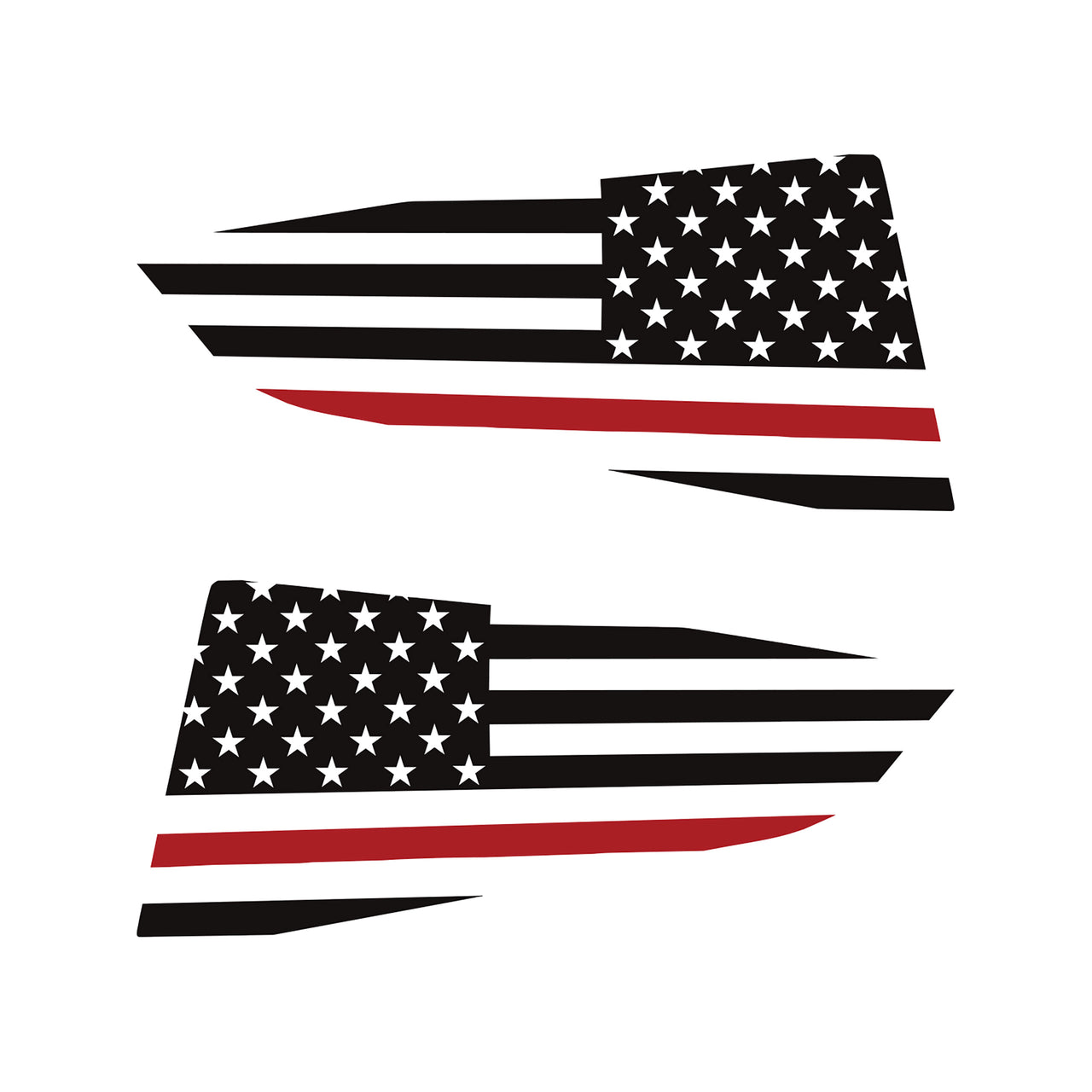 2014-2019 Corvette Quarter Window Flag Decal - Matte Black - Std USA Flag W/Red Stripe - CA-77264-Corvette-Store-Online