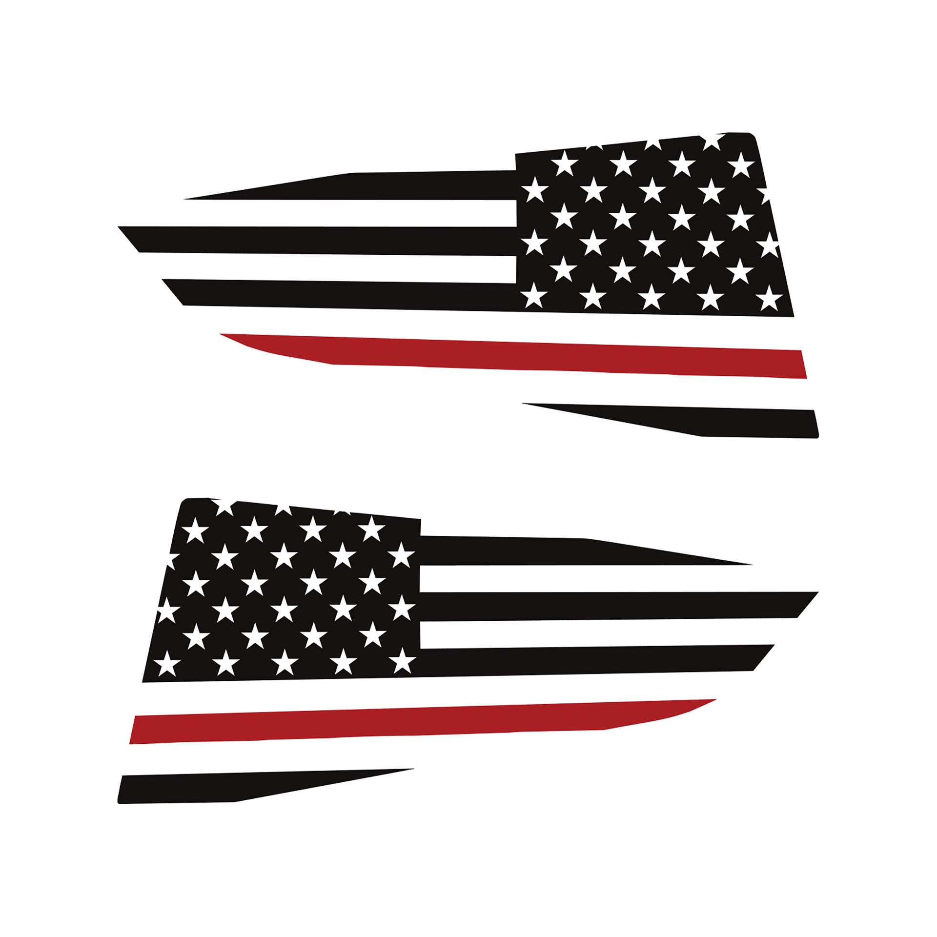2014-2019 Corvette Quarter Window Flag Decal - Matte Black - Std USA Flag W/Red Stripe - CA-77264-Corvette-Store-Online