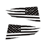 2014-2019 Corvette Quarter Window Flag Decal - Matte Black - Distressed USA Flag - CA-77266-Corvette-Store-Online