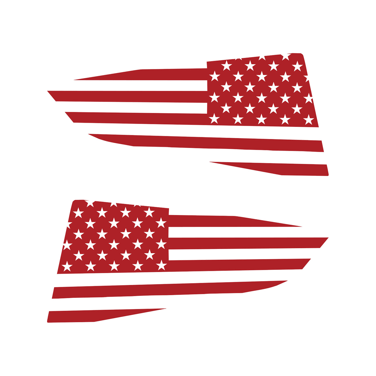 2014-2019 Corvette Quarter Window Flag Decal - Matte Red - Standard USA Flag - CA-77267-Corvette-Store-Online