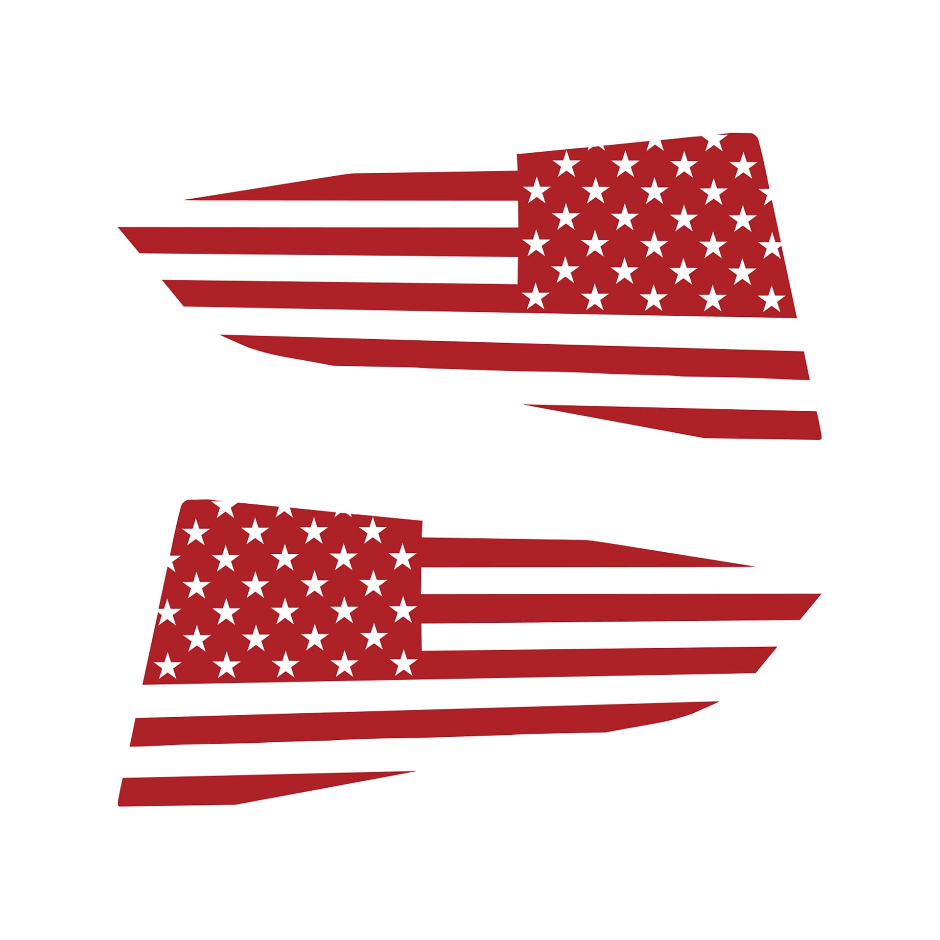 2014-2019 Corvette Quarter Window Flag Decal - Matte Red - Standard USA Flag - CA-77267-Corvette-Store-Online