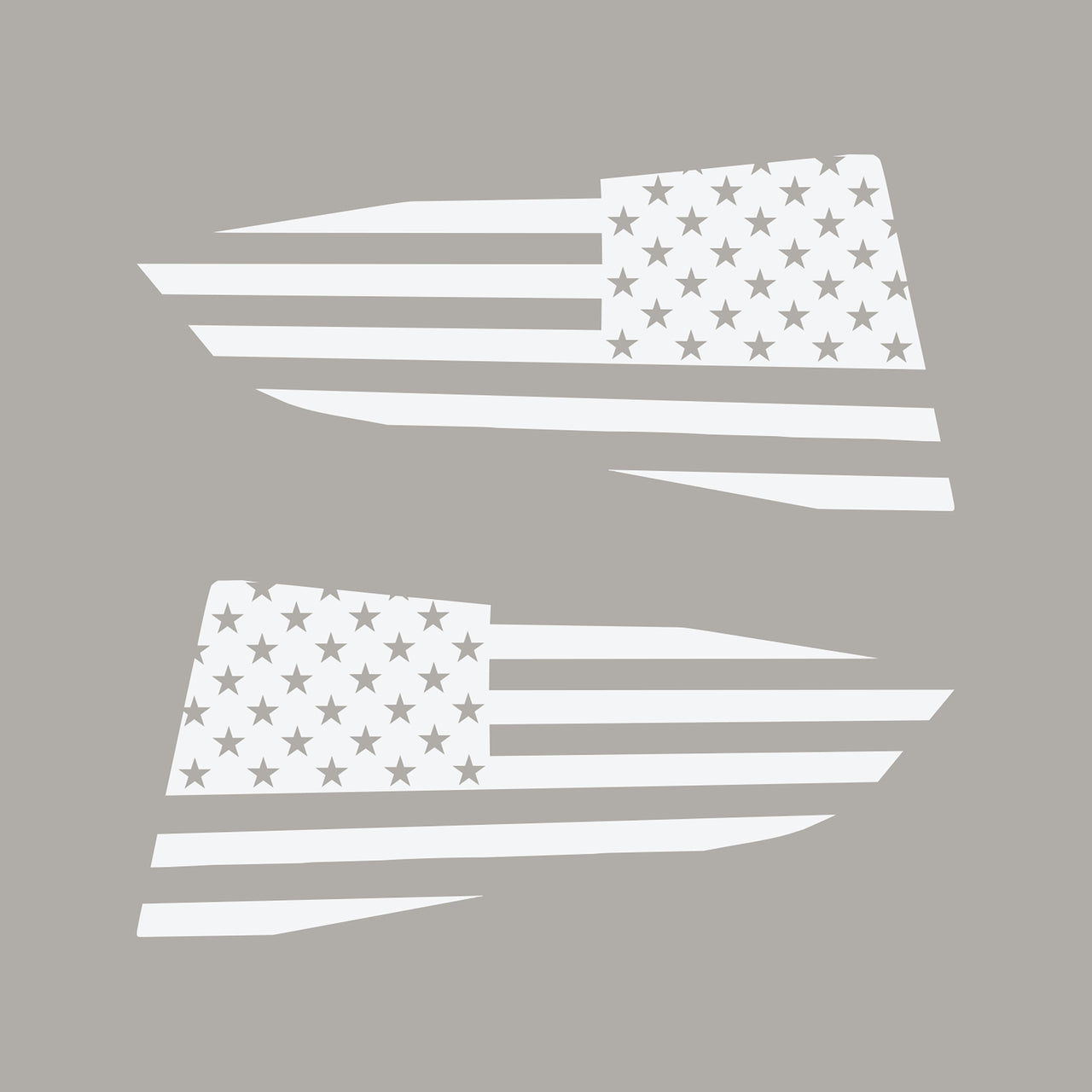 2014-2019 Corvette Quarter Window Flag Decal - Matte White - Standard USA Flag - CA-77268-Corvette-Store-Online
