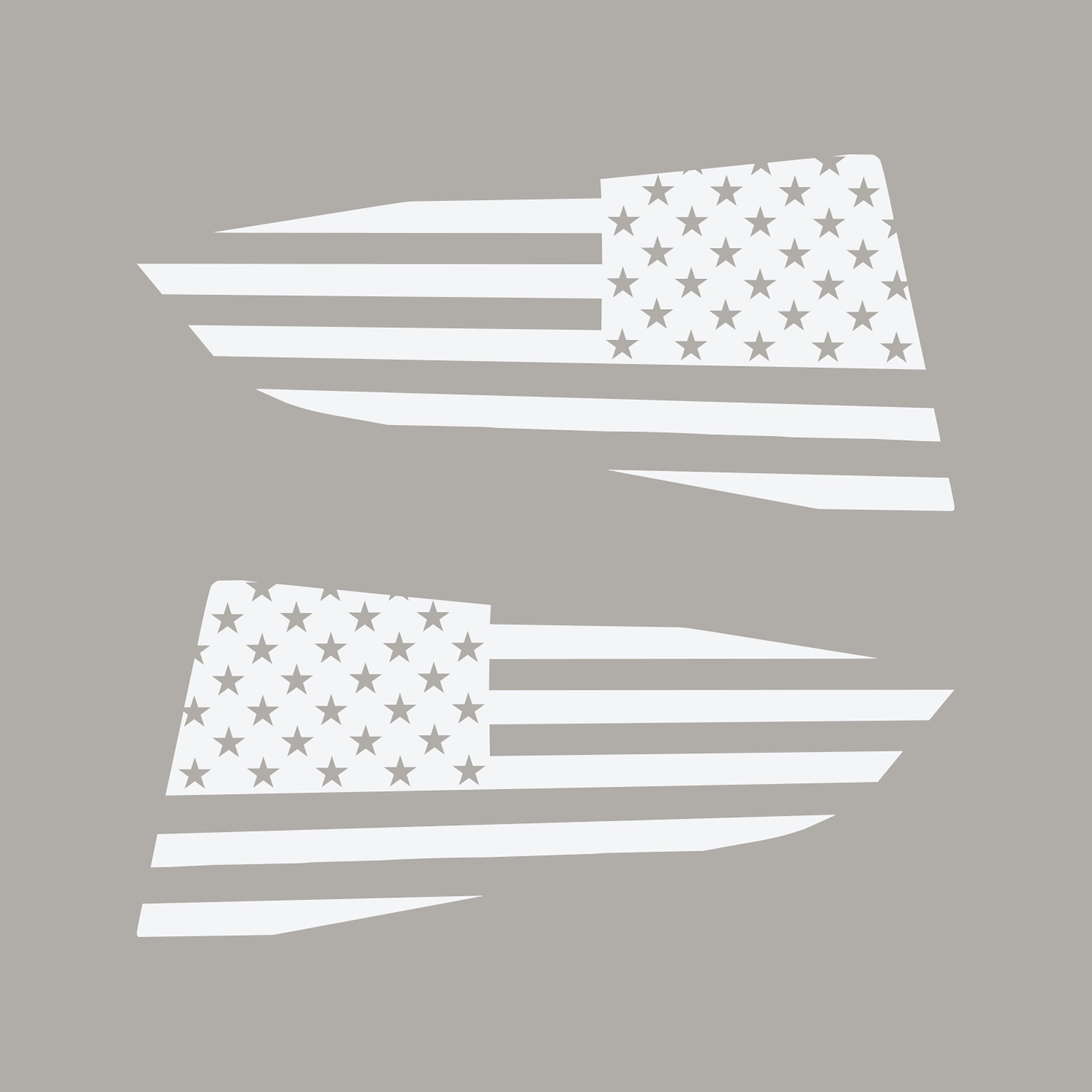 2014-2019 Corvette Quarter Window Flag Decal - Matte White - Standard USA Flag - CA-77268-Corvette-Store-Online