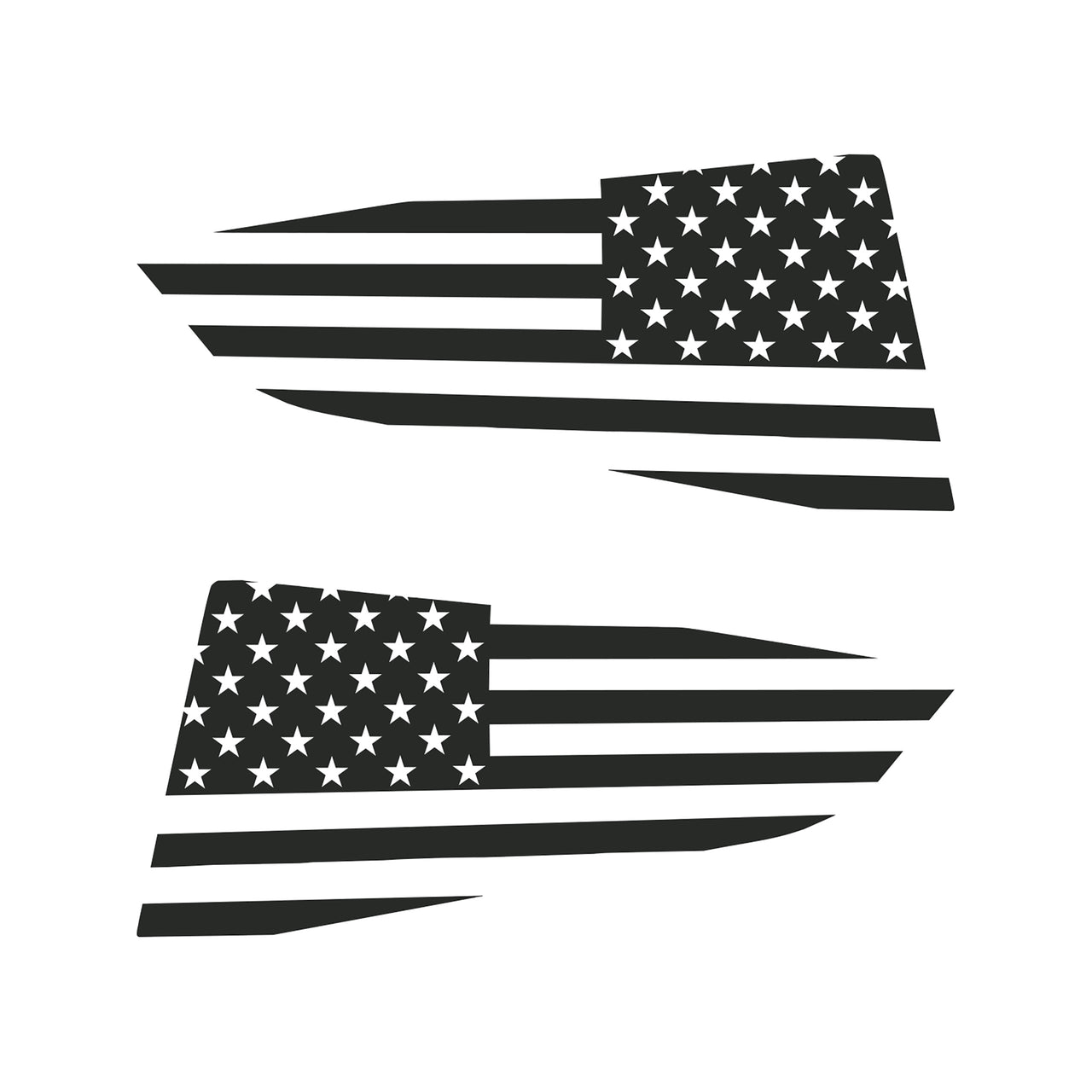 2014-2019 Corvette Quarter Window Flag Decal - Matte Dark Gray - Standard USA Flag - CA-77269-Corvette-Store-Online