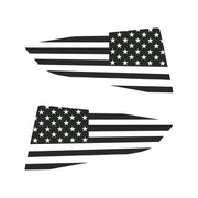2014-2019 Corvette Quarter Window Flag Decal - Matte Dark Gray - Standard USA Flag - CA-77269-Corvette-Store-Online
