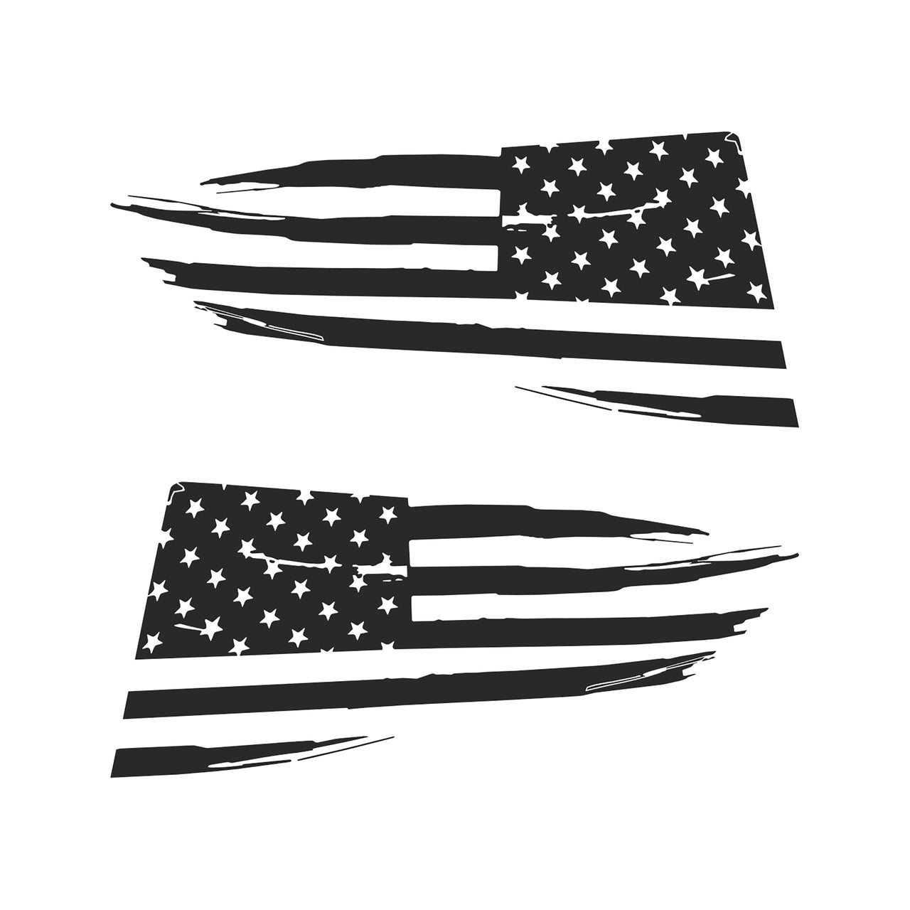 2014-2019 Corvette Quarter Window Flag Decal - Matte Dark Gray - Distressed USA Flag - CA-77271-Corvette-Store-Online