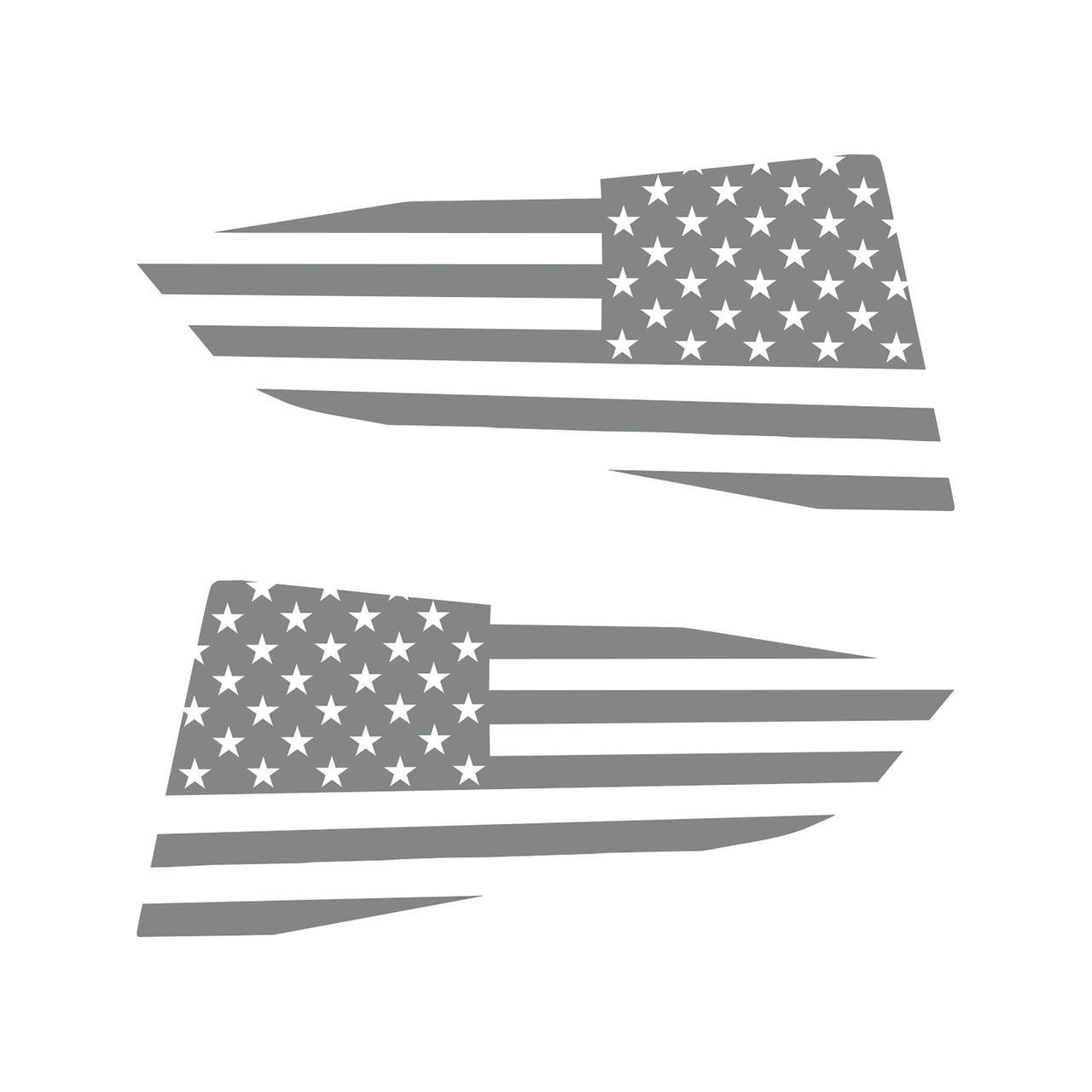 2014-2019 Corvette Quarter Window Flag Decal - Matte Gray - Standard USA Flag - CA-77272-Corvette-Store-Online
