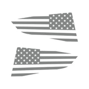 2014-2019 Corvette Quarter Window Flag Decal - Matte Gray - Standard USA Flag - CA-77272-Corvette-Store-Online