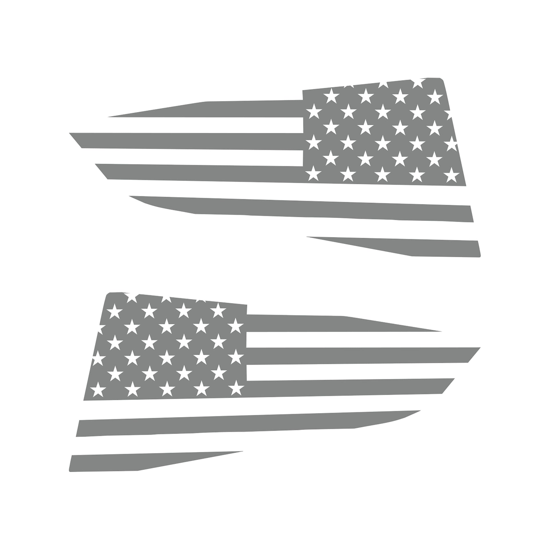 2014-2019 Corvette Quarter Window Flag Decal - Matte Gray - Standard USA Flag - CA-77272-Corvette-Store-Online