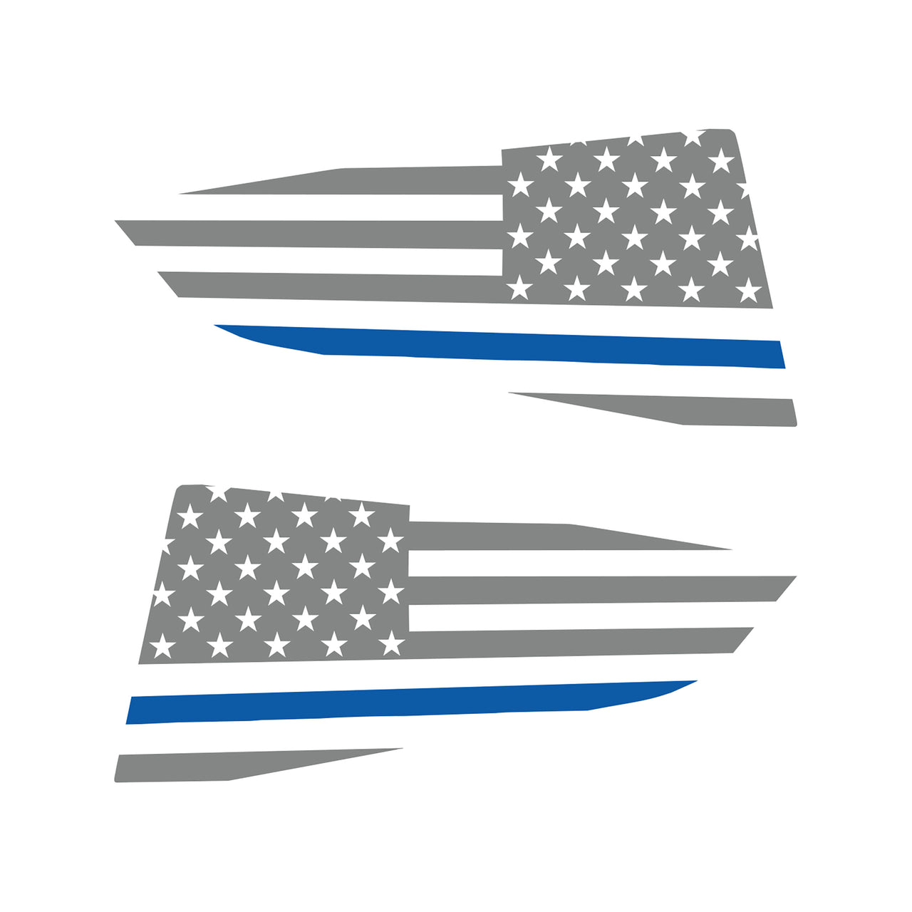 2014-2019 Corvette Quarter Window Flag Decal - Matte Gray - Std USA Flag W/Blue Stripe - CA-77273-Corvette-Store-Online