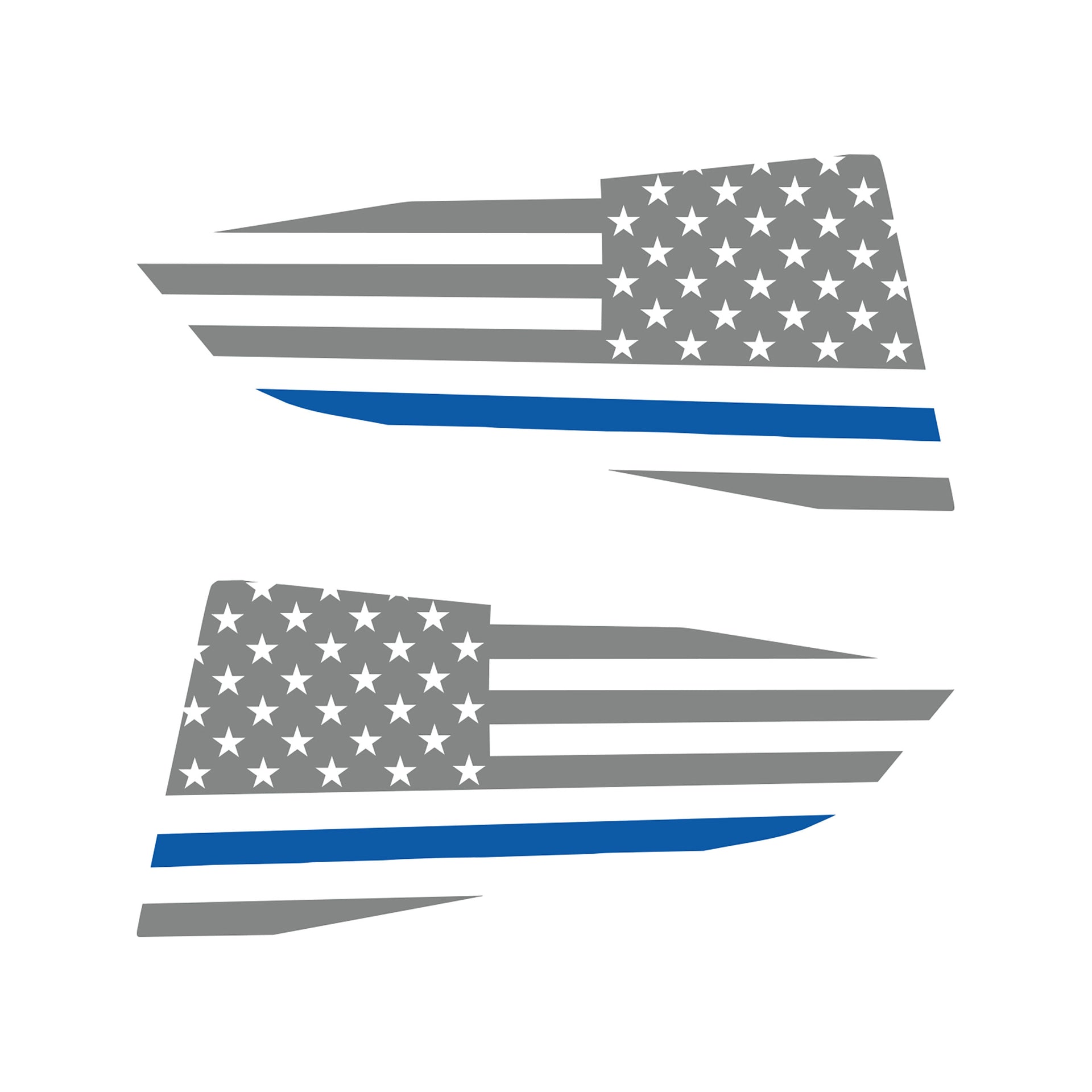 2014-2019 Corvette Quarter Window Flag Decal - Matte Gray - Std USA Flag W/Blue Stripe - CA-77273-Corvette-Store-Online