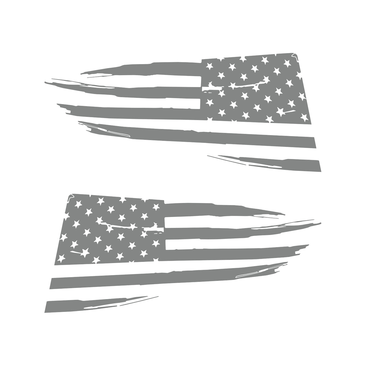 2014-2019 Corvette Quarter Window Flag Decal - Matte Gray - Distressed USA Flag - CA-77274-Corvette-Store-Online