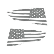 2014-2019 Corvette Quarter Window Flag Decal - Matte Gray - Distressed USA Flag - CA-77274-Corvette-Store-Online