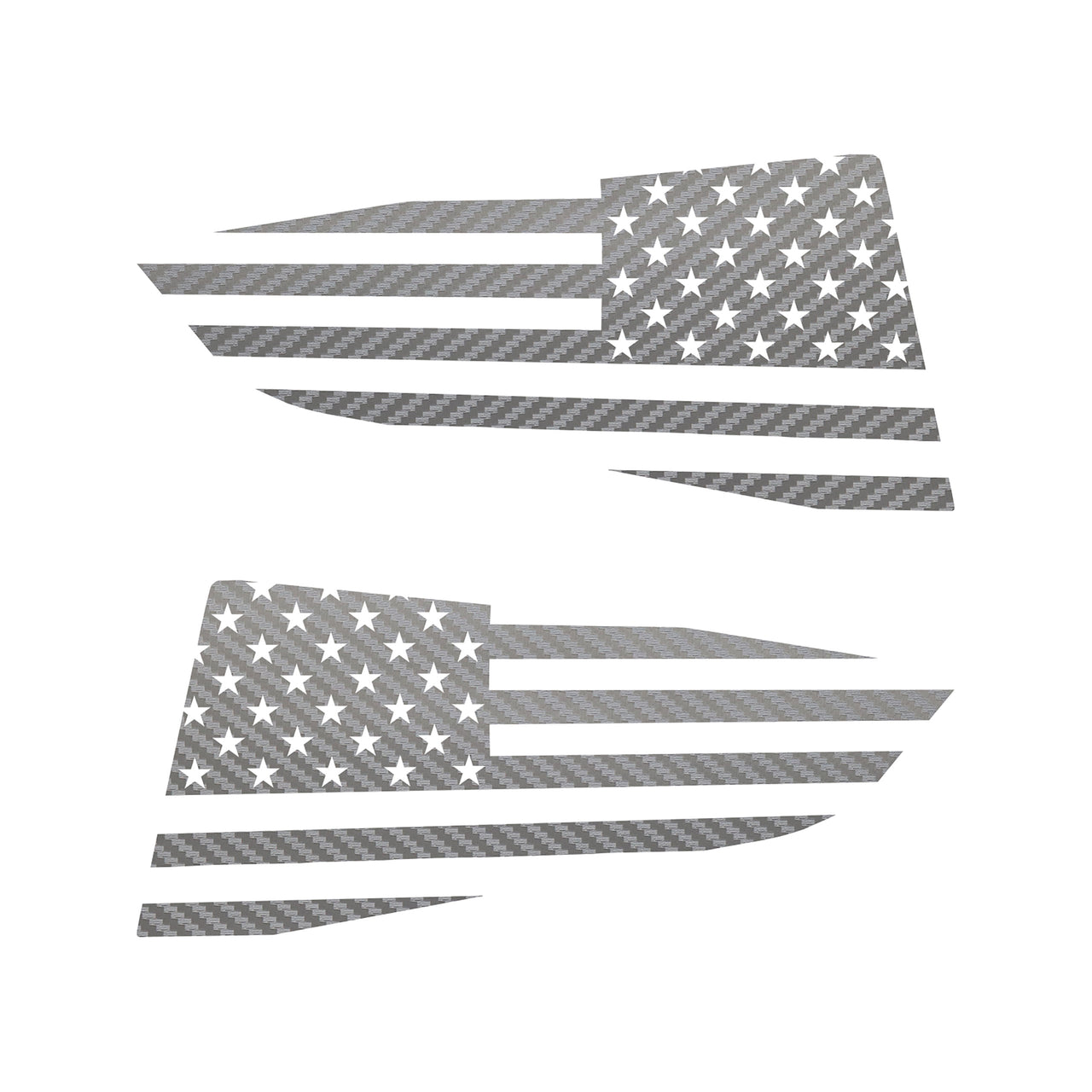 2014-2019 Corvette Quarter Window Flag Decal - Silver Carbon Fiber Textured - Standard USA Flag - CA-77280-Corvette-Store-Online
