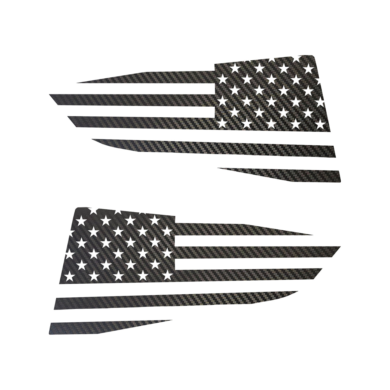 2014-2019 Corvette Quarter Window Flag Decal - Black Gloss Carbon Fiber - Standard USA Flag - CA-77284-Corvette-Store-Online