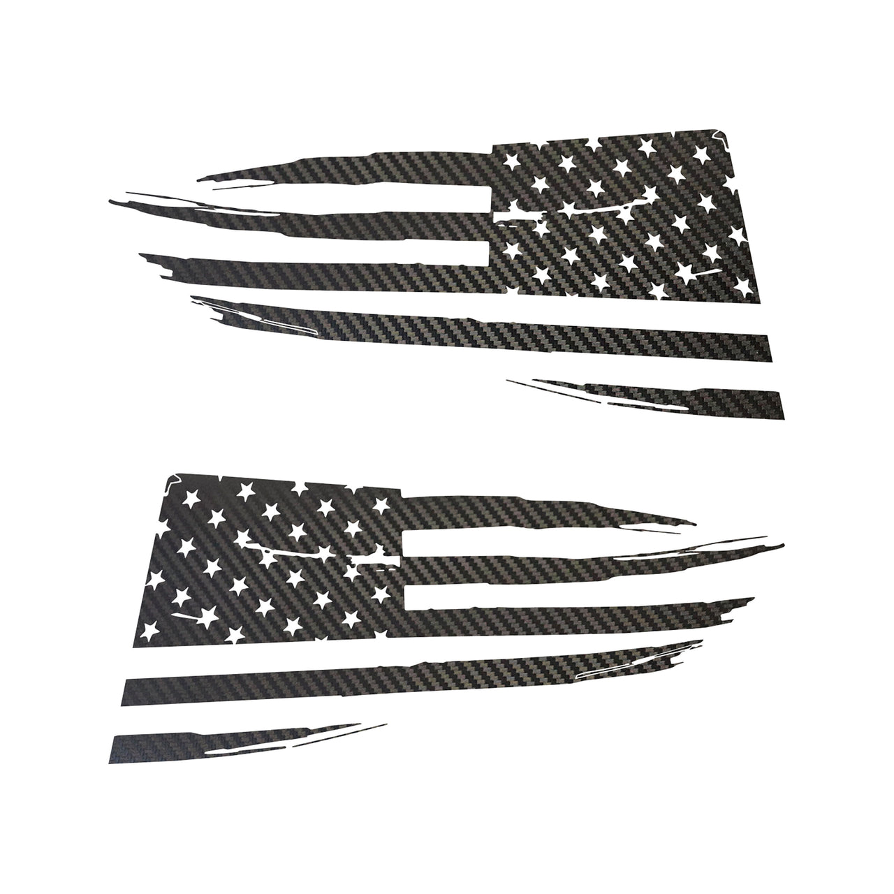 2014-2019 Corvette Quarter Window Flag Decal - Black Gloss Carbon Fiber - Distressed USA Flag - CA-77285-Corvette-Store-Online
