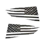 2014-2019 Corvette Quarter Window Flag Decal - Black Gloss Carbon Fiber - Distressed USA Flag - CA-77285-Corvette-Store-Online