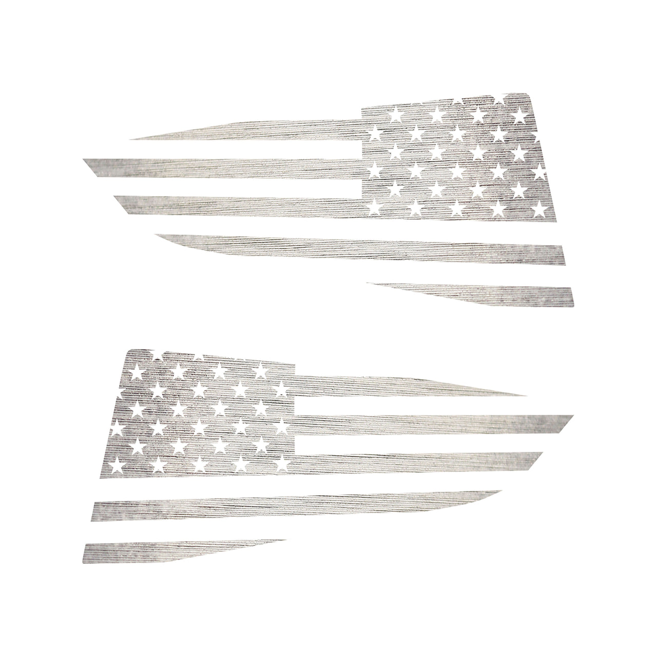 2014-2019 Corvette Quarter Window Flag Decal - Chrome Brushed Steel - Standard USA Flag - CA-77287-Corvette-Store-Online