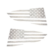 2014-2019 Corvette Quarter Window Flag Decal - Chrome Brushed Steel - Standard USA Flag - CA-77287-Corvette-Store-Online