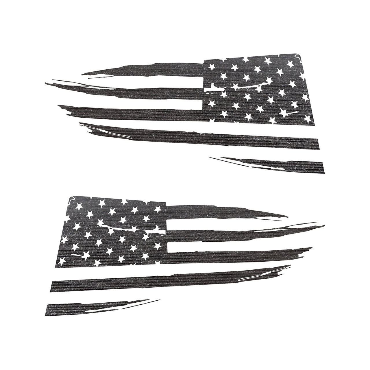2014-2019 Corvette Quarter Window Flag Decal - Gunmetal Brushed Steel - Distressed USA Flag - CA-77288-Corvette-Store-Online