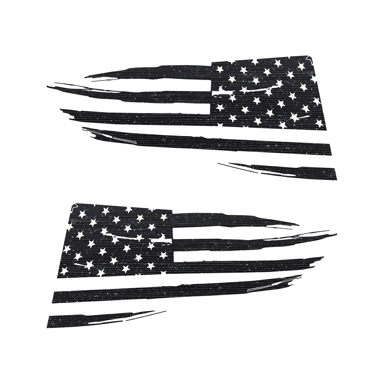 2014-2019 Corvette Quarter Window Flag Decal - Black Brushed Steel - Distressed USA Flag - CA-77289-Corvette-Store-Online