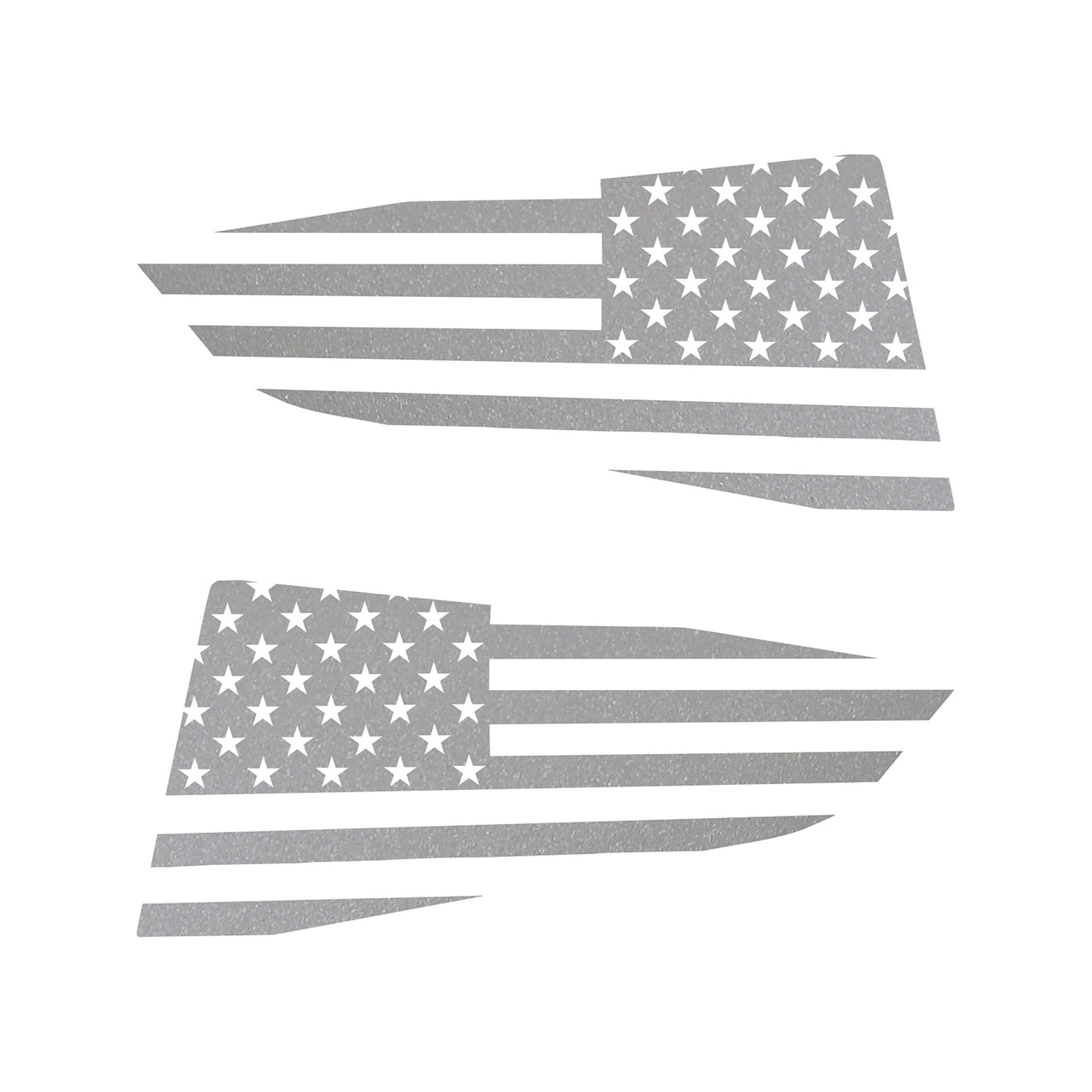 2014-2019 Corvette Quarter Window Flag Decal - Matte Pearl Gray - Standard USA Flag - CA-77290-Corvette-Store-Online
